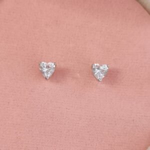 Aretes de corazón de circonia