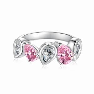Anillo de gotitas rosadas
