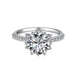 Anillo de flor de circonia