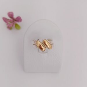 Anillo dúo de plata con oro