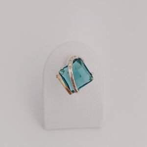 Anillo de circonia Aqua