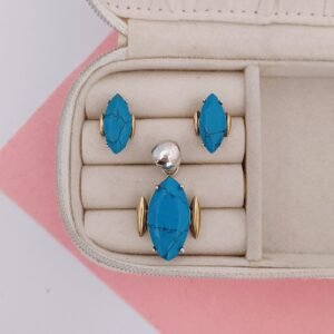 Set turquesa de plata con oro