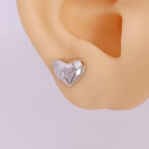 Aretes de corazón con circonia