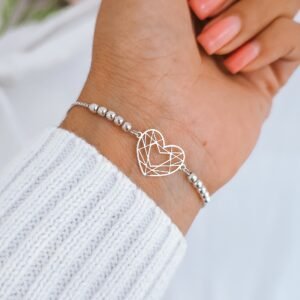 Pulsera corazón tejido