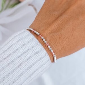 Pulsera de bolitas y cristal