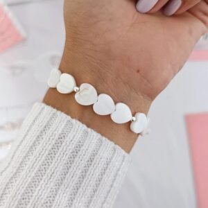 Pulsera corazón de nácar