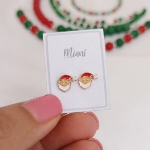 Aretes de Santa Claus - plata rosa