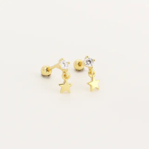 Aretes de estrella colgante