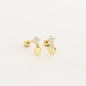 Aretes de corazón colgante
