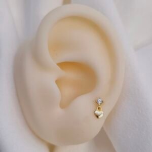 Aretes de corazón colgante