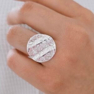 Anillo plata martillado