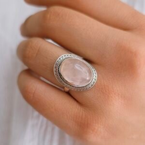 Anillo cuarzo rosa