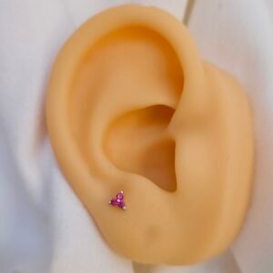 aretes de trebol rosa