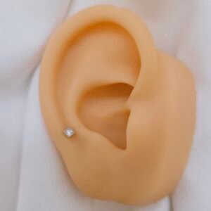 mini aretes de cuadrado y circonia