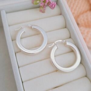 Argollas borde cuadrado