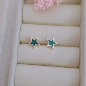 Aretes de estrella malaquita