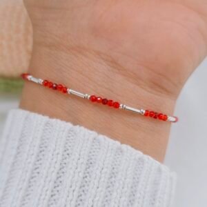 pulsera de cristales rojos
