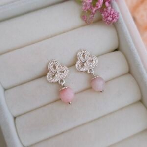 Aretes colgante piedra natural