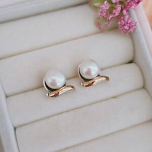 Aretes de perla y oro
