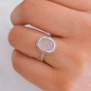 Anillo cuarzo rosa