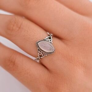 Anillo cuarzo rosa