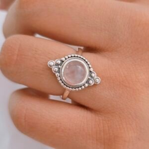 Anillo cuarzo rosa