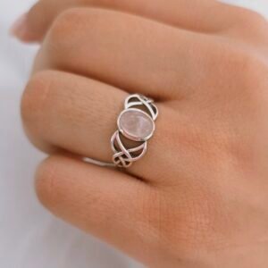Anillo cuarzo rosa