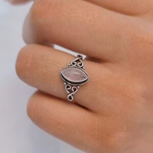 Anillo cuarzo rosa
