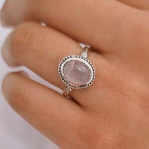 Anillo cuarzo rosa